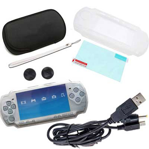 8in1 Gift Pack for PSP Slim & Lite - USB Cable, Case, Buttons