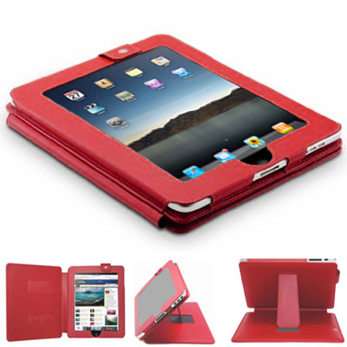 Faux Leather Case for the Apple iPad - Red