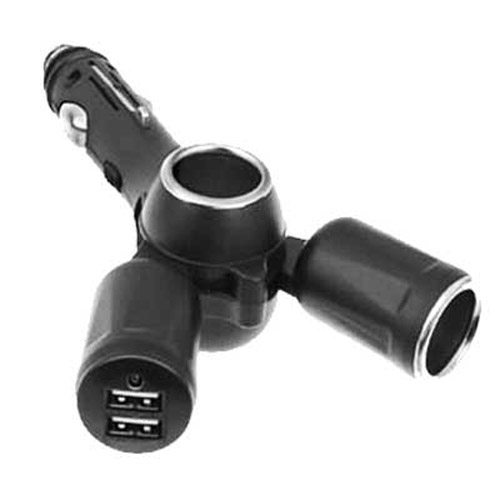 Quad Cigarette Lighter Adapter - 2x Cig & 2x USB