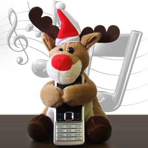 Musical Phone Hugging Reindeer - Intelligent Sensor Jingle Bells