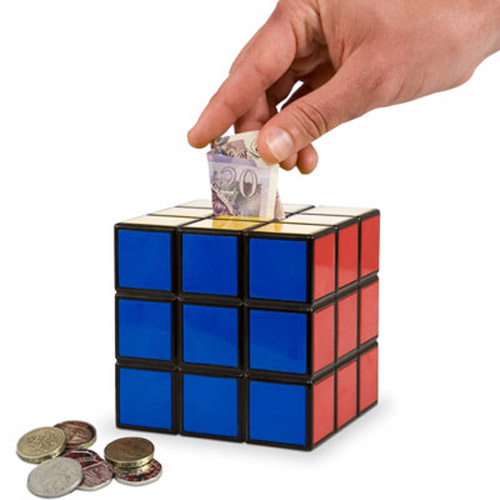 Retro 80's Style Rubix Cube Savings Money Box