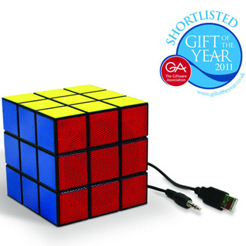 Novelty Retro 80's Rubiks Cube Shape Portable USB Speaker