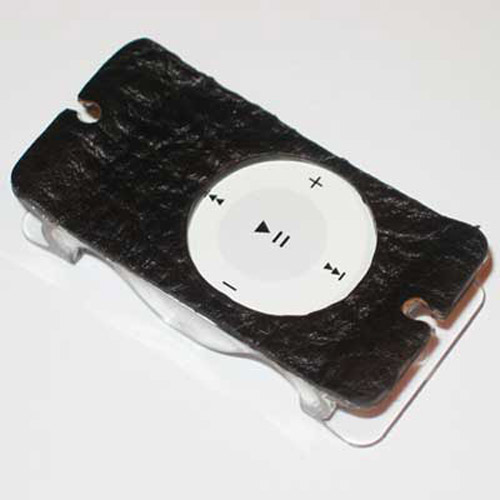 Leather & Plastic Case Cover for iPod 2nd Gen Shuffle - Black