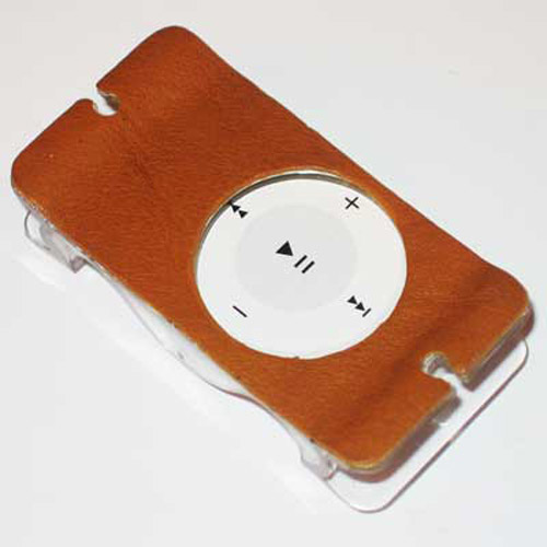 Leather & Plastic Case Cover for iPod 2nd Gen Shuffle - Mocha