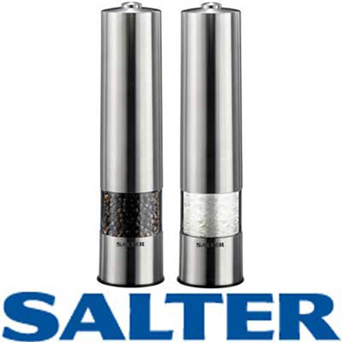 Salter Stainless Steel Twin Electronic Mills