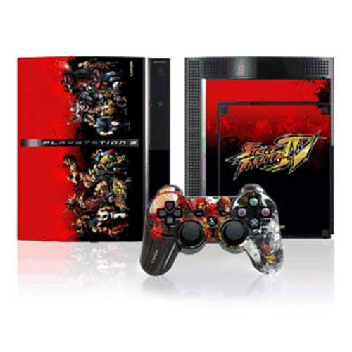 Street Fighter IV Faceplate & Console Skinz for PS3 - Type 2