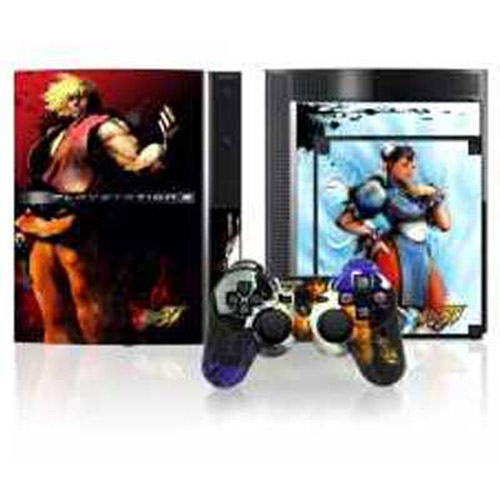 Street Fighter IV Faceplate & Console Skinz for PS3 - Type 1