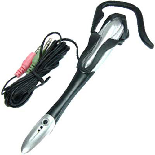 Silver Single Ear Skype Headset and Mic