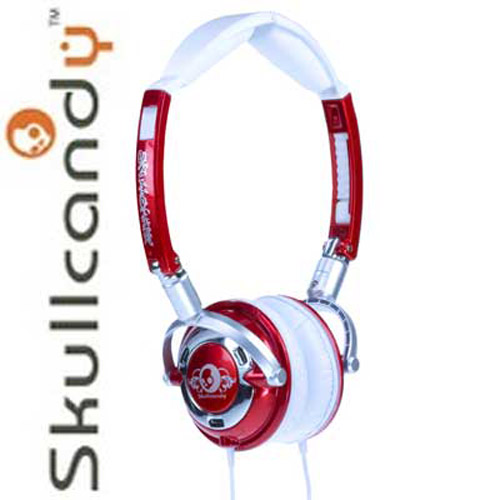 Skullcandy Earbud on Skullcandy Lowrider Headphones  Red