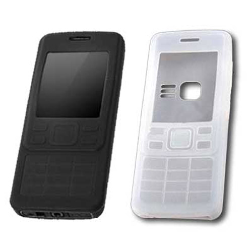 Silicone Skin Case for Nokia 6300 - Twin Pack - Black/White