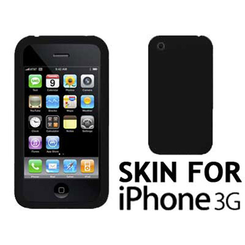 Protective Skin Case for Apple iPhone 3G - Black