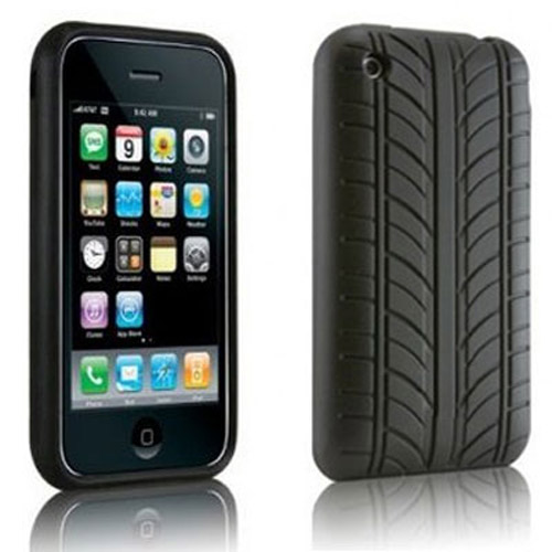 Tyre Print Silicone Skin Case for iPhone 3G/3GS - Black