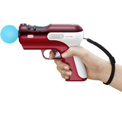 Official Sony Playstation Move Gun Attachment - Red and Beige