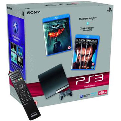 Sony PS3 Console 250GB with Dark Knight & Wolverine Blueray