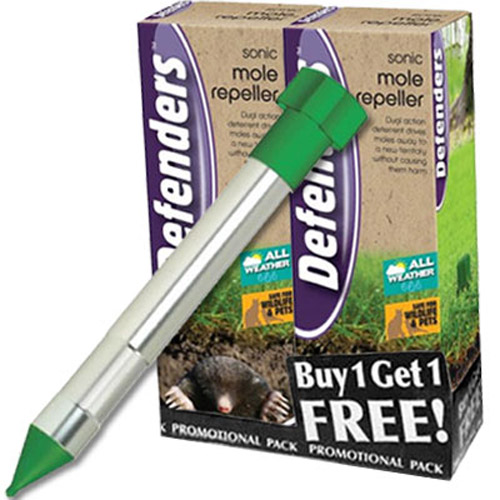 2 X Sonic Mole Repeller - Deters Moles For Up To 2000sqm