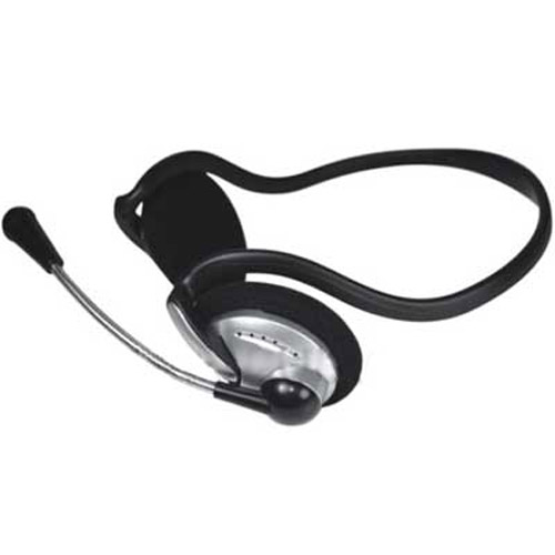 SP-21 Skype Neck Band Headset with Mic - Metallic Silver