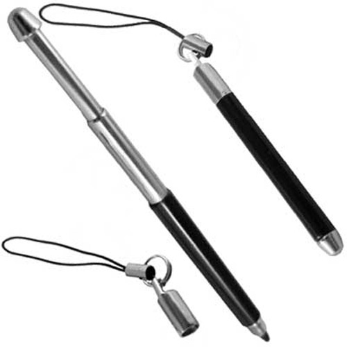 Retractable Metal Stylus for LG KU990 VIEWTY - Twin Pack - Black