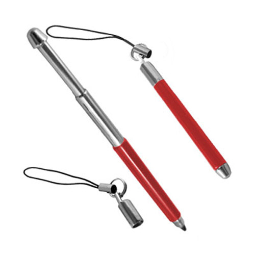 Retractable Metal Stylus for LG KU990 VIEWTY - Twin Pack - Red