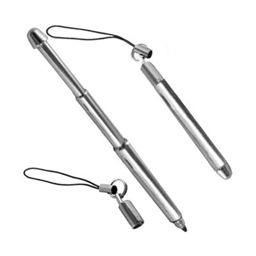 Retractable Metal Stylus for LG KU990 VIEWTY - Twin Pack Silver