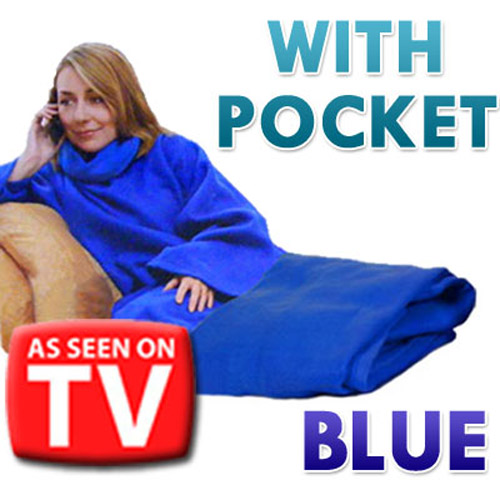 Snuggle wrap Blanket with Sleeves for Adult - Blue