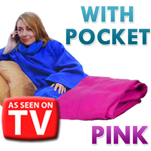 Snuggle wrap Blanket with Sleeves for Adult - Pink