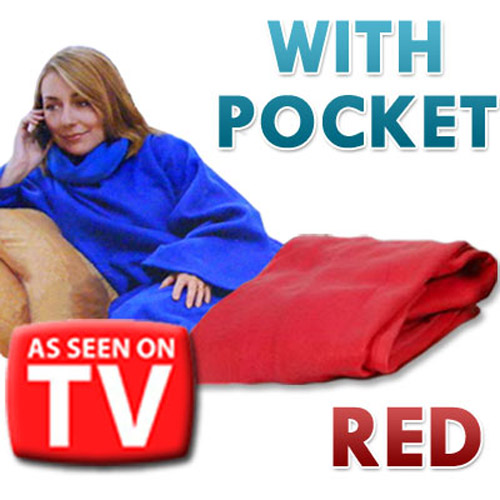 Snuggle wrap Blanket with Sleeves for Adult - Red