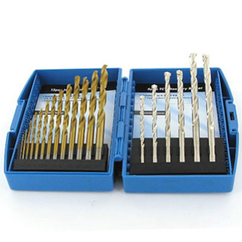 NEW 19 PC HSS TITANIUM & TCT MASONARY / MASONRY WOOD BRICK METAL DRILL