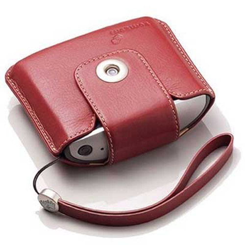 TomTom One V2 Leather Carry Case and Strap (Red)