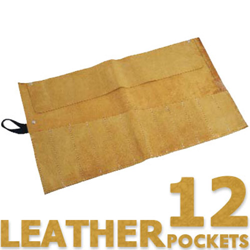 12 Pocket Suede Leather Tool & Chisel Roll Holder