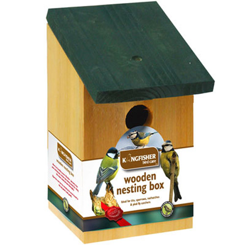 Kingfisher Traditional Wooden Garden Bird Nesting Box