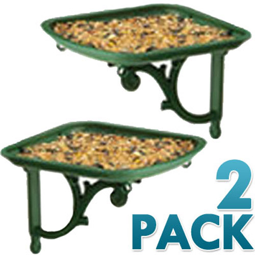 2 x Natures Feast Urban Bird Table - Green