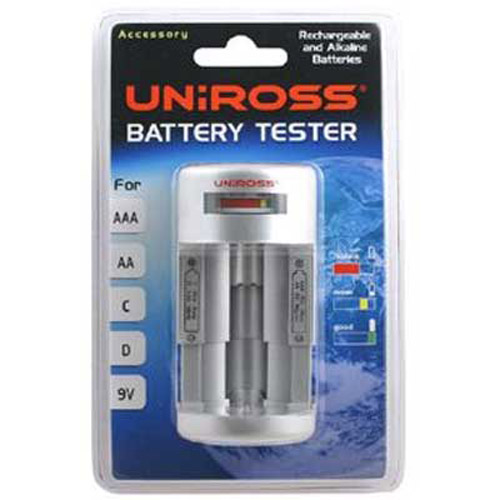 UNiROSS Battery Tester for AAA/AA/C/D/9V Rechargeable & Alkaline