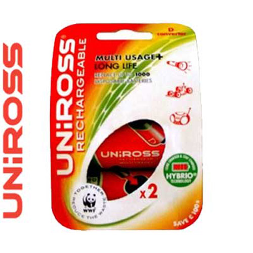 Uniross 2D Converters + 2AA Rechargeable Batteries - U0150545