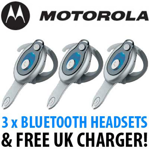 3 x Motorola HS810 Bluetooth Headset and Charger - Untested
