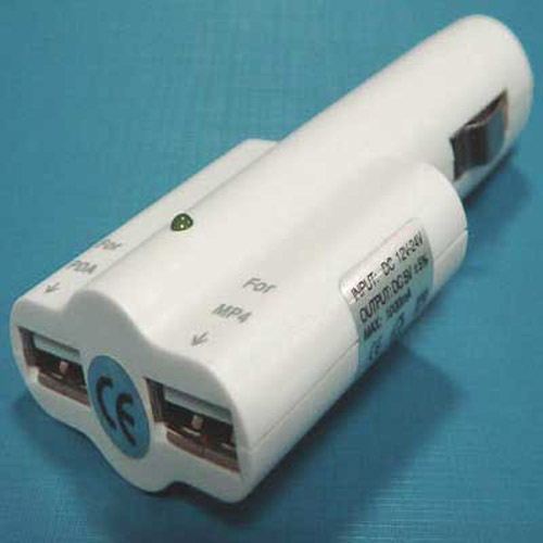 2x USB Port In Car Charger Adaptor
