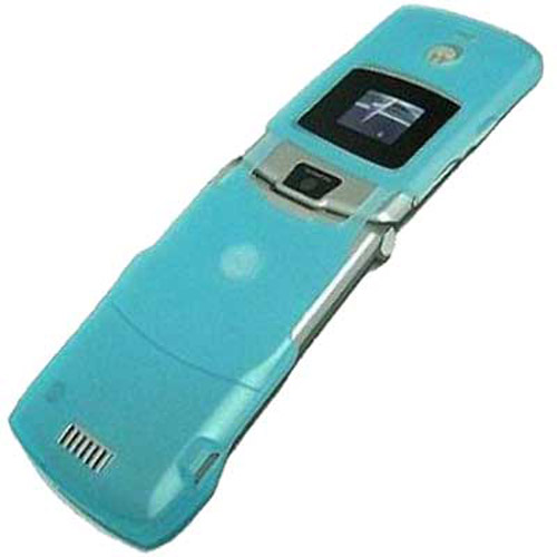 Motorola V3 Razr Silicone Skin Case - Blue