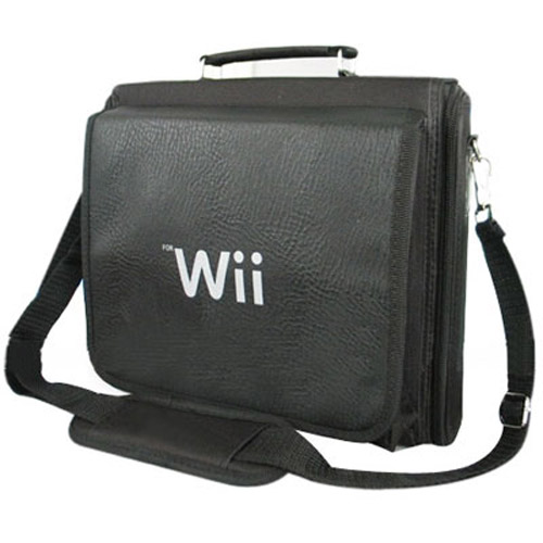 Nintendo Wii Game Console Controller Nunchuck Carry Bag - Black