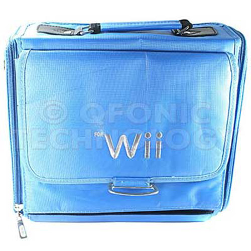 Nintendo Wii Game Console Controller Nunchuck Carry Bag (Blue)