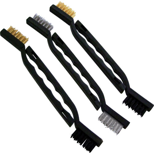 Hand Wire Brush Set 6 PIECE 175mm Brass/Nylon/Steel Brush Set with