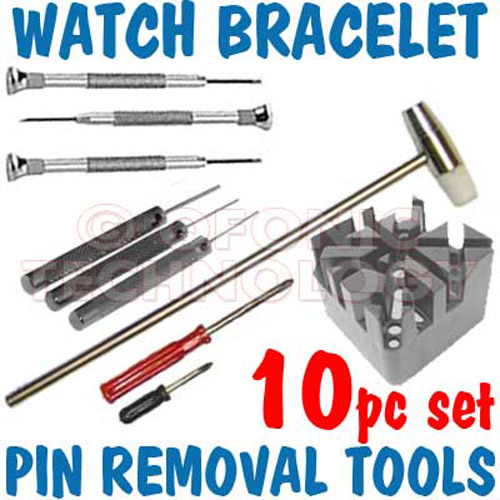10 Piece Jewellers / Watch Bracelet Link Adjusting Tool Set
