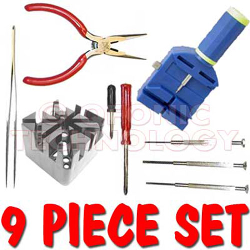 9 Piece Jewellers / Watch Bracelet Link Adjusting Tool Set