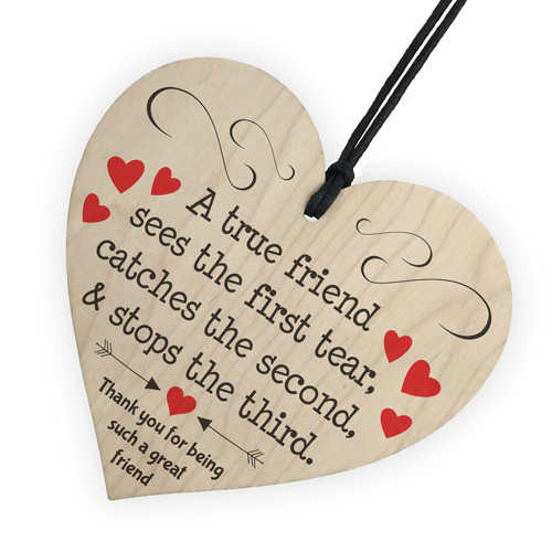 thank you for being a great friend wooden hanging heart plaque