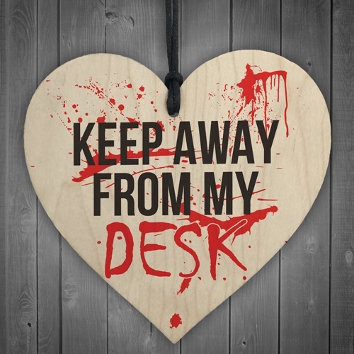 Away From My Desk Sign keep away from my desk novelty wooden hanging plaque Away From My Desk Sign keep away from my desk novelty wooden hanging plaque