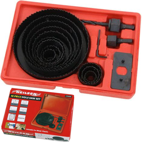 Heavy Duty Hole Saw Kit Down Lights Metal Wood Plaster Ceiling 19mm