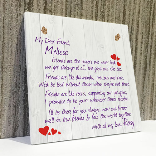 Friendship Best Friend Friends Plaque Sign Birthday Gift Thank You Personalised Friends Are Friendship Plaque Sign Thank You Gift