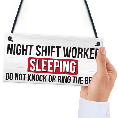 Night Shift Worker Sleeping Do Not Disturb Hanging Plaque Dr's Nurses