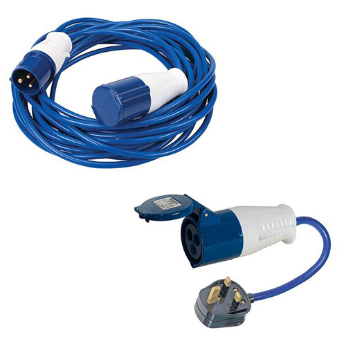 Silverline 14m Caravan Hook Up Cable 16A Extension Lead & Mains Plug