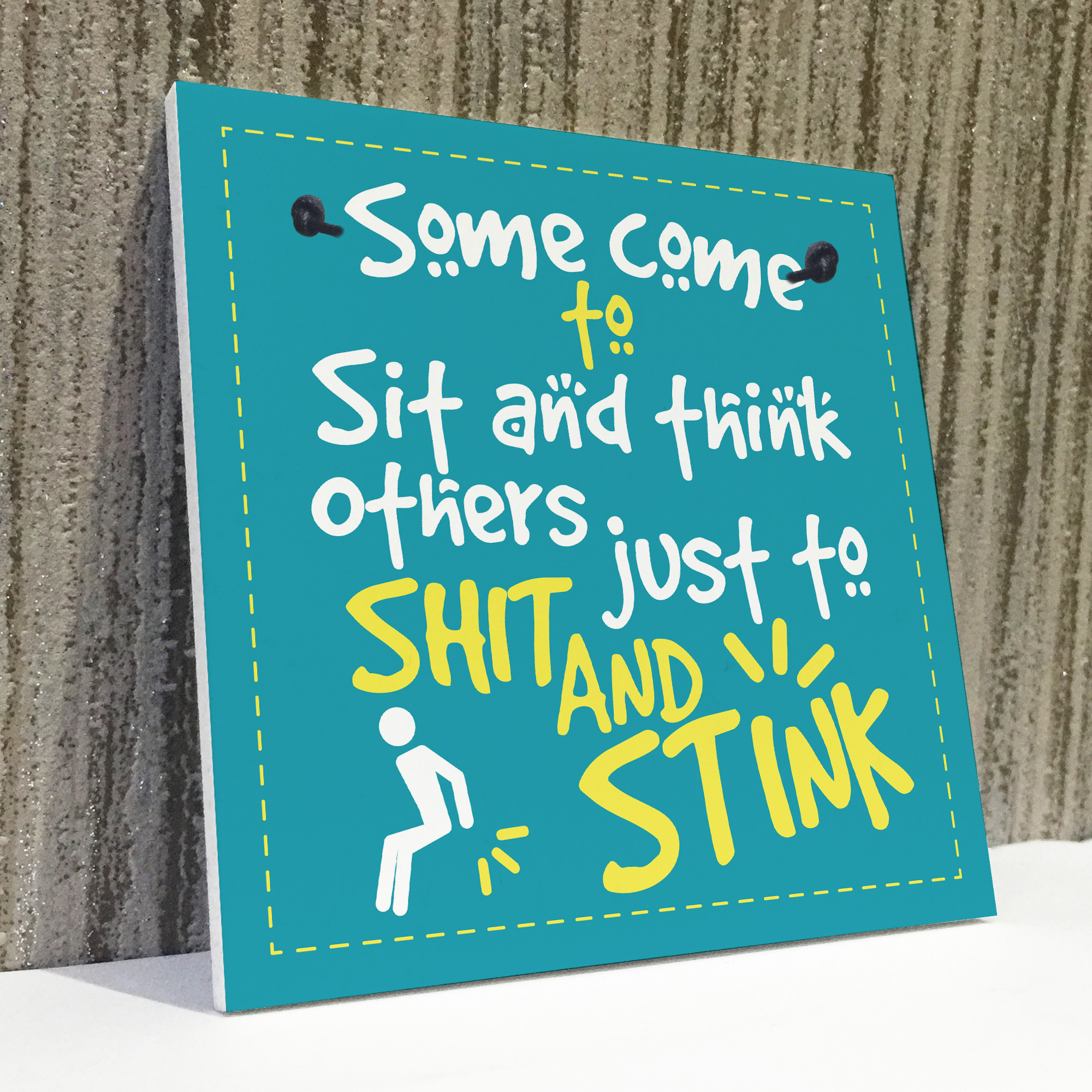 Sit and Think Funny Toilet Bathroom Sign Loo Wall Novelty Plaque Home ...