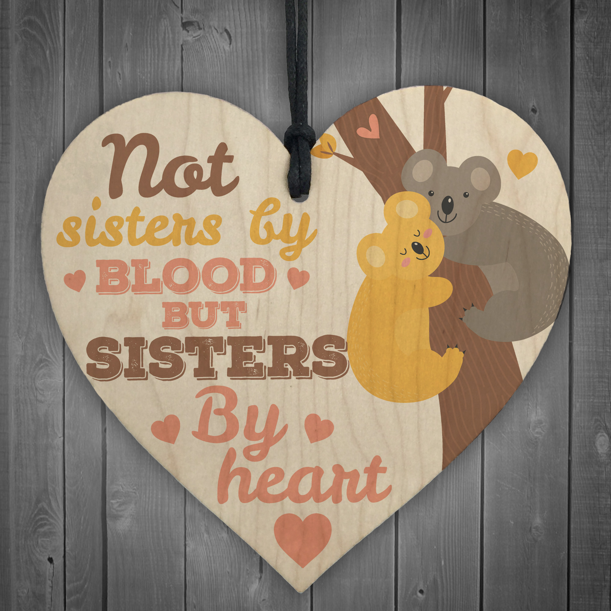 By Heart Shabby Chic Sisters Gift,Wooden Plaque Sisters /& Best friends Sign