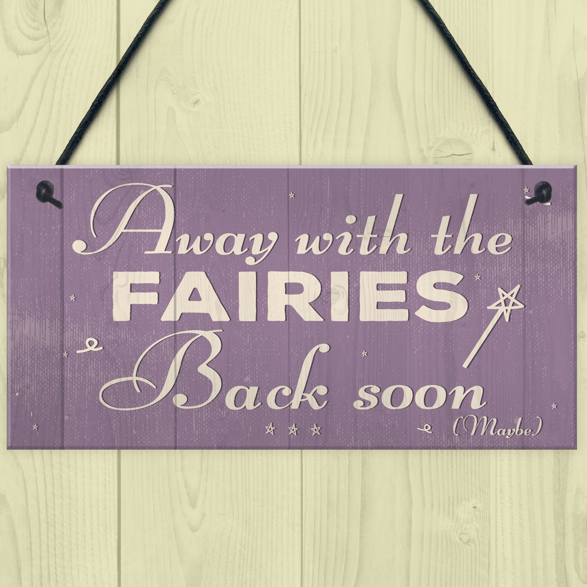 Beautiful Hand Made Plaque /"Away with the Fairies/" Fairy Gift Sign Present